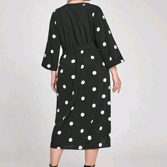 NEW Plus Polka Dot Elegant Dress - Picture 3 of 5